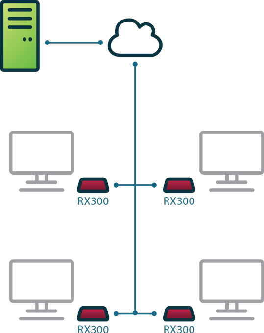 NComputing RX300 central management layout