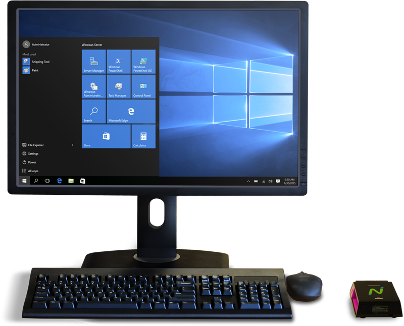 NComputing RX300 physical desktop setup
