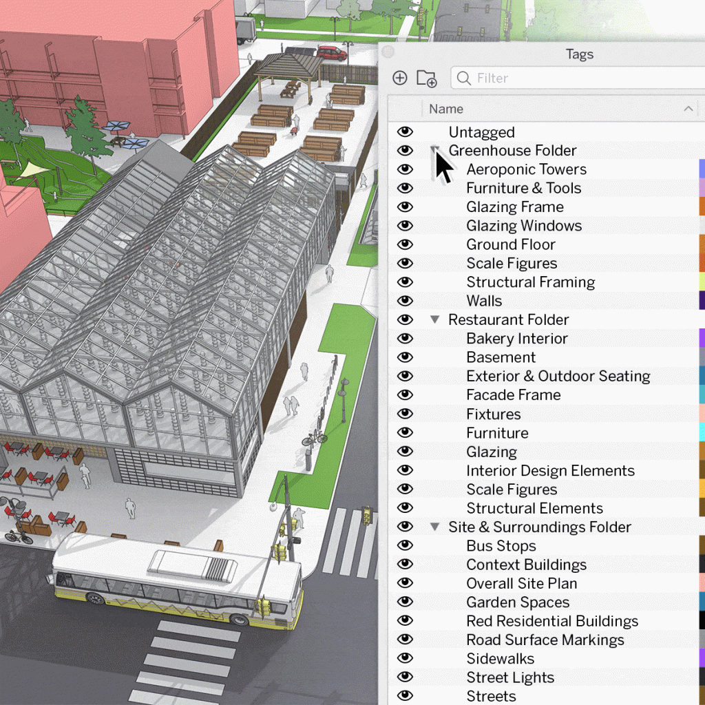 SketchUp Filtering Tags