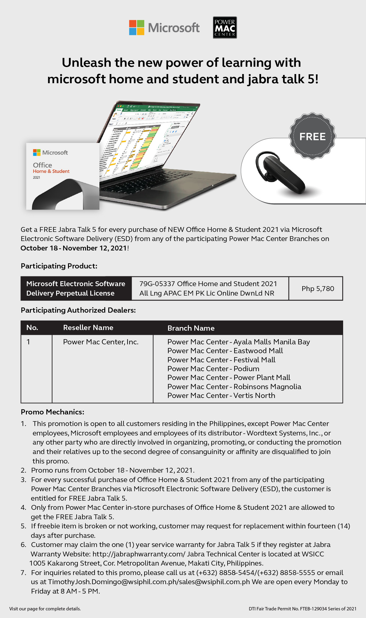 PowerMac Promo of Jabra Talk 5 and Home and Student