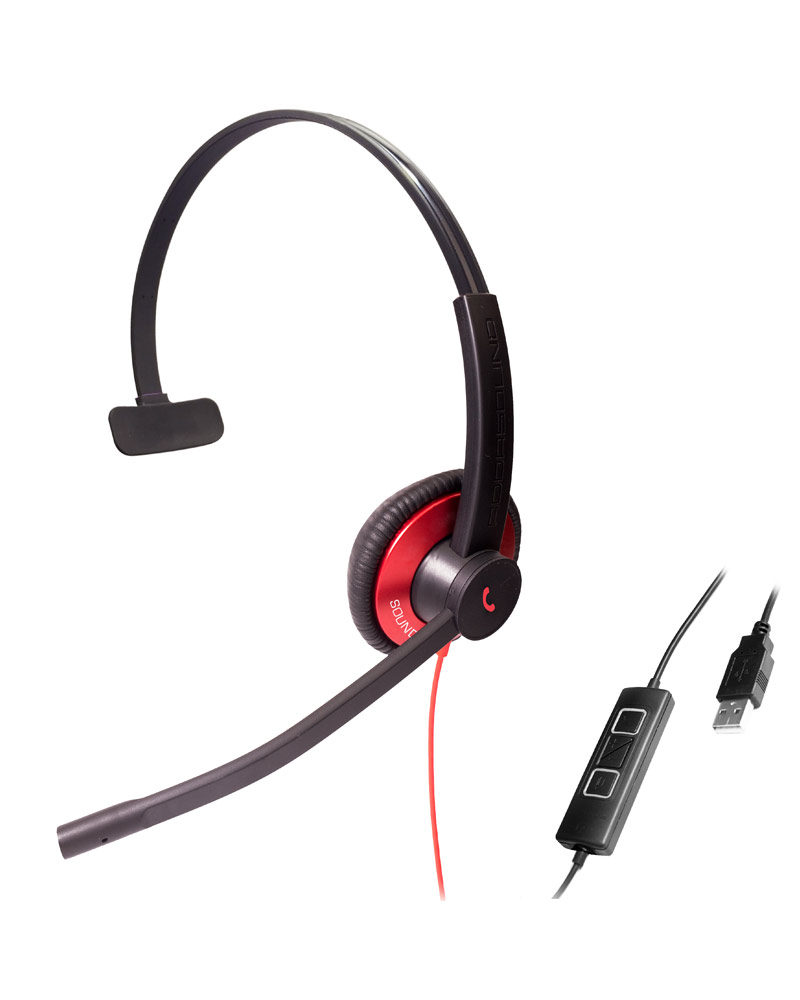Red Addasound EPIC 511 monaural USB headset