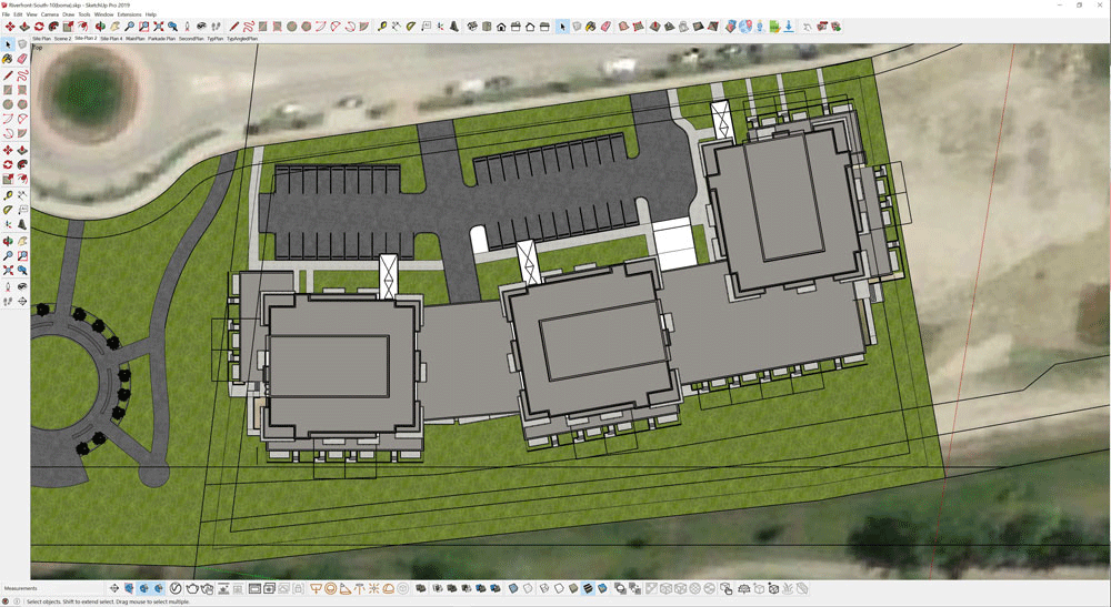 River Front Plans to depict unit density
