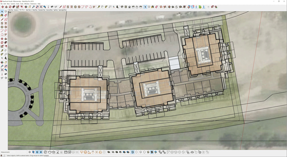 River Front Plans to depict unit density