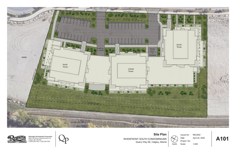 River Front Plans to depict unit density
