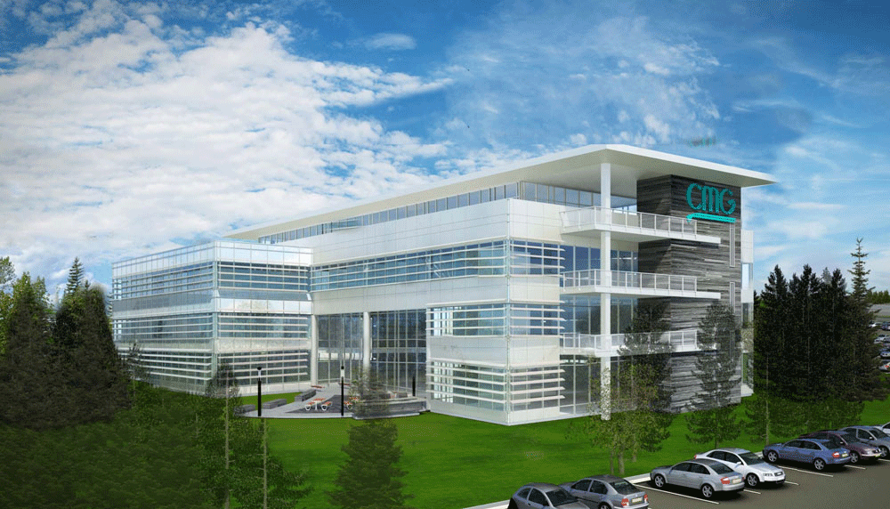 V-Ray rendered images and construction images for the Computer Modelling Group