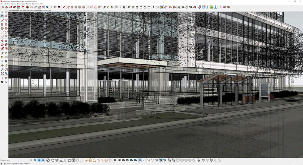 University District Office Building entry renderings