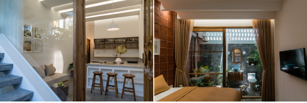 Woody elements bring a fusion of traditional and modern style