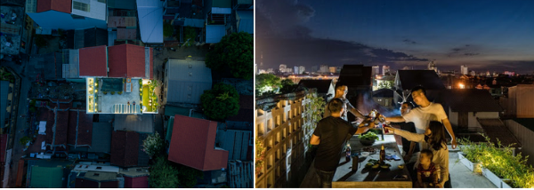 The rooftop is a place to relax and gather with friends.