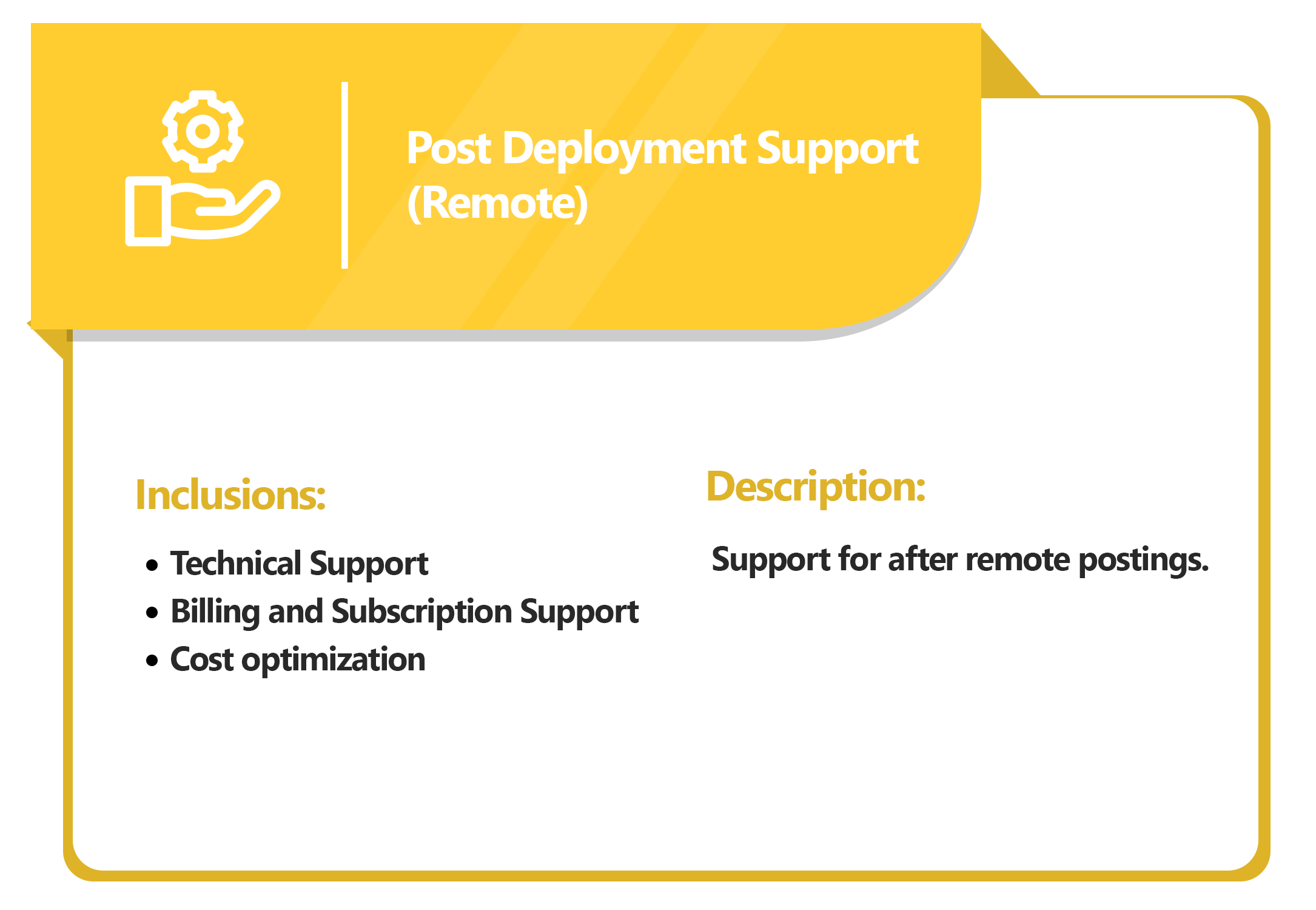 Post Deployment Support (Remote)