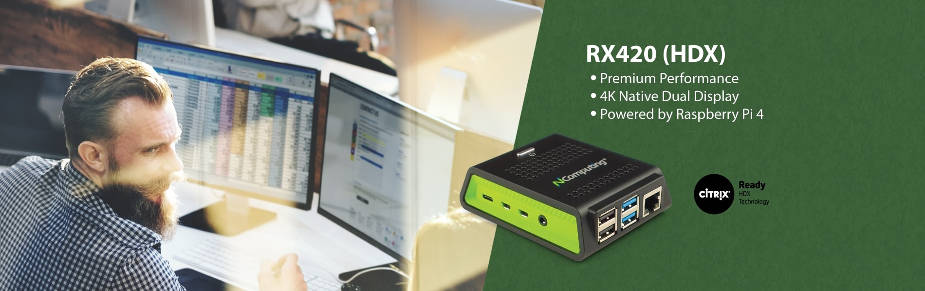NComputing RX420(HDX) product landing page banner