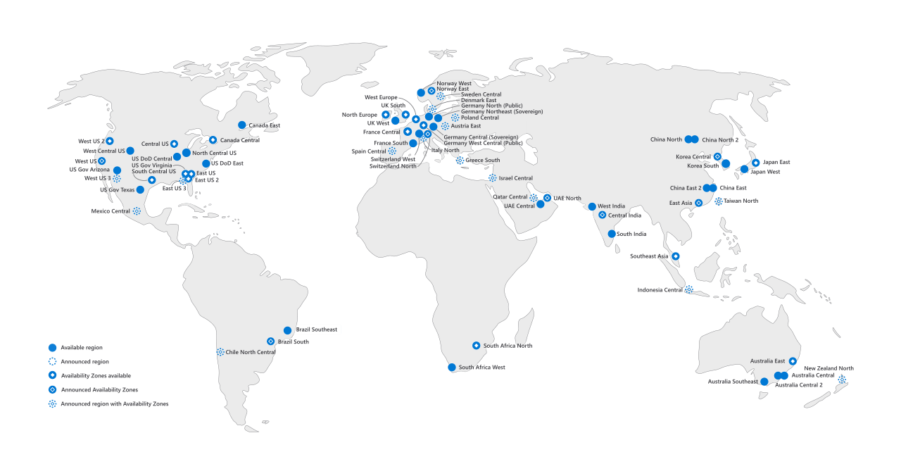 Microsoft Office Regions Map