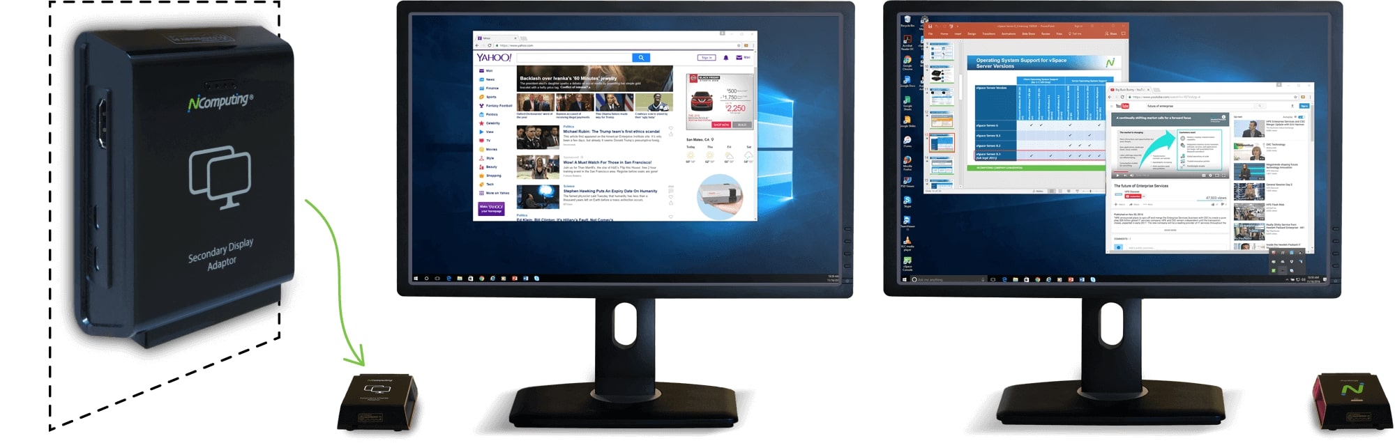 NComputing RX300 dual monitor display capability feature