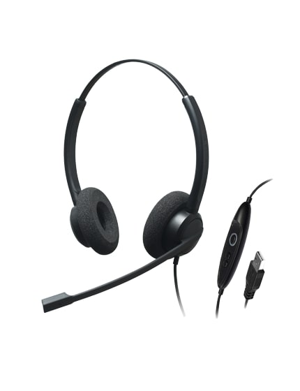 Wired USB Headset Crystal SR2732 with noise cancelling microphone