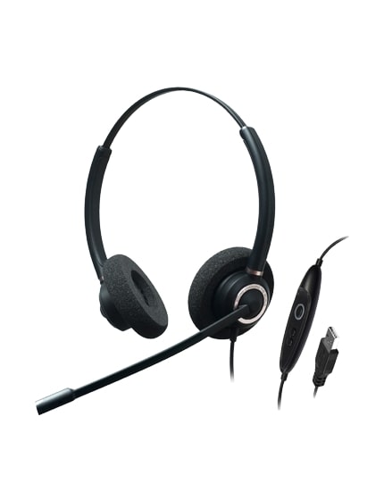 Wired USB Headset Crystal SR2832 with noise cancelling microphone