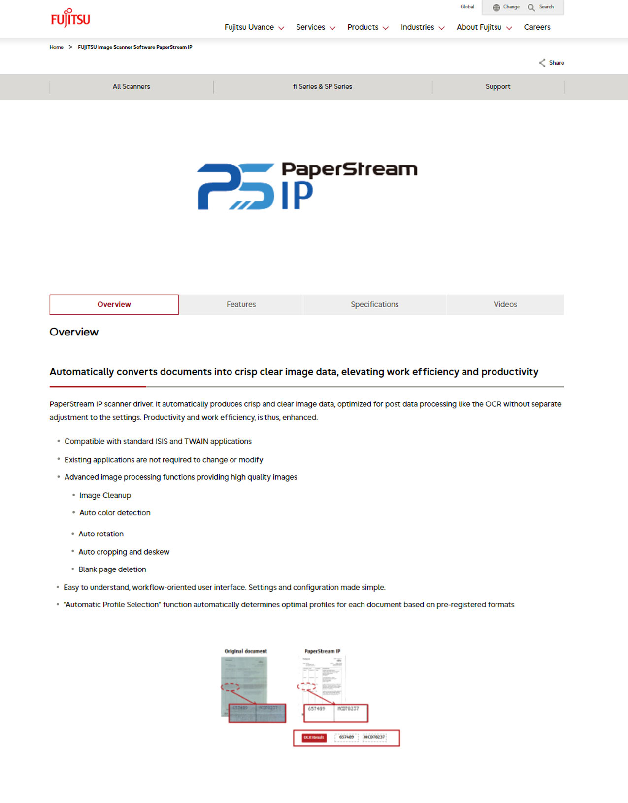 Fujitsu Image Scanner Software PaperStream IP: Fujitsu Global